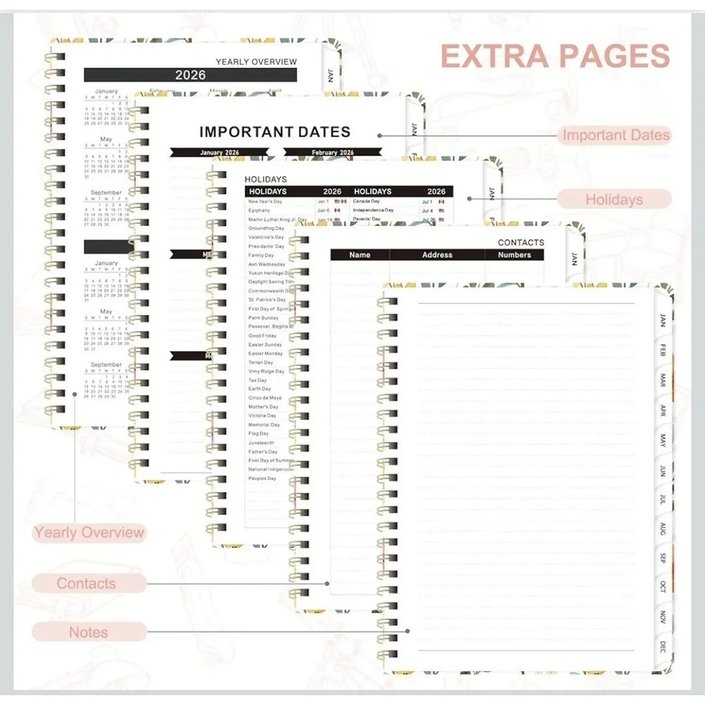 2026 Planner, Weekly and Monthly Calendar Planner Agenda, Jan 2026 - Dec 2026,‎